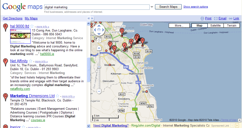 hal 9000 on Google Maps for LBC hal 9000 - Digital Marketing